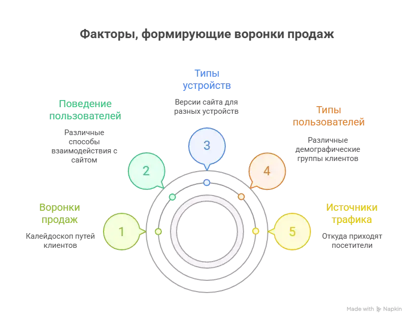 Факторы, формирующие воронку продаж Фактор, влияющий на конверсию сайта и доход фирмы